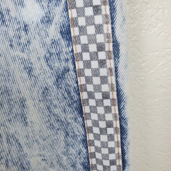 Vintage 90s Zena Acid Washed Bleached Patchwork New Directions Denim Blue Jeans - Picture 12 of 16